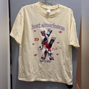 Machine Gun Kelly mgk Lost Americana Short Sleeve Graphic Tee Size XL Cream